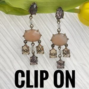 Multicolor Dangle Clip On Earrings